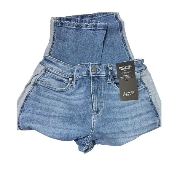 Simply Vera Wang Womens Mid Rise Relaxed Straight Leg Jeans Sz 14 New - Picture 4 of 12